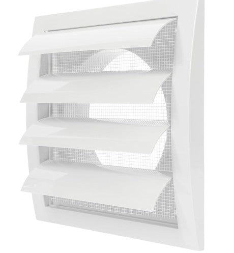 Lüftungsgitter Weiß 125 mm Ø Außenmaß 190x190 mm m. Schädllingsschutz