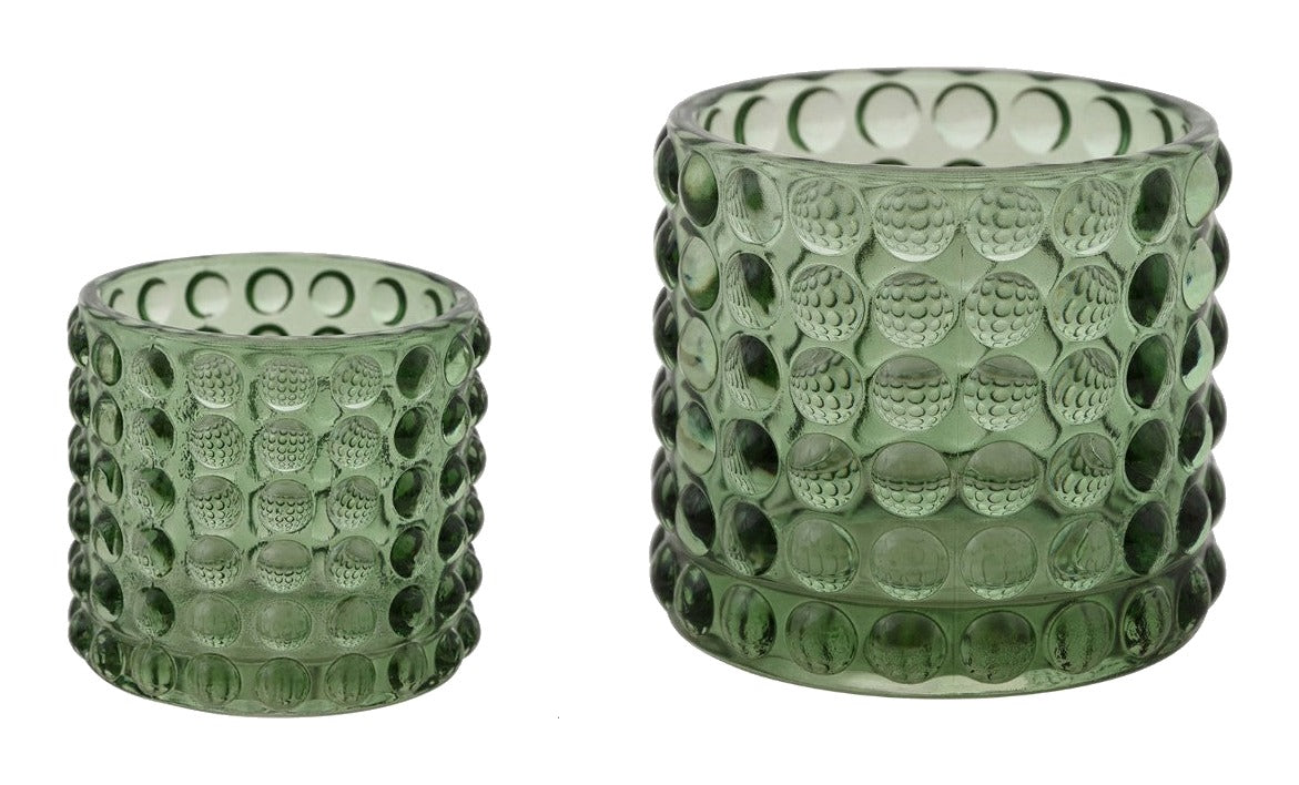 Kerzenhalter Piana 2er-Set (klein + groß) Moosgrün