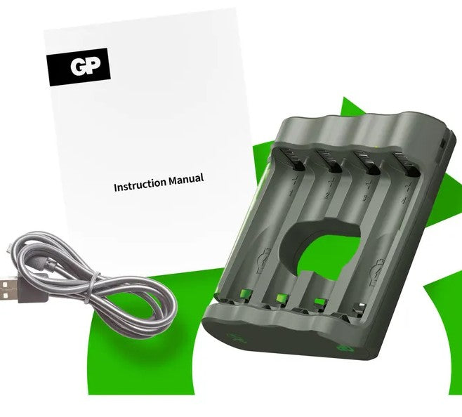 Akku-Ladegerät GP Recharge für AA, AAA Akkus inkl. USB-Kabel