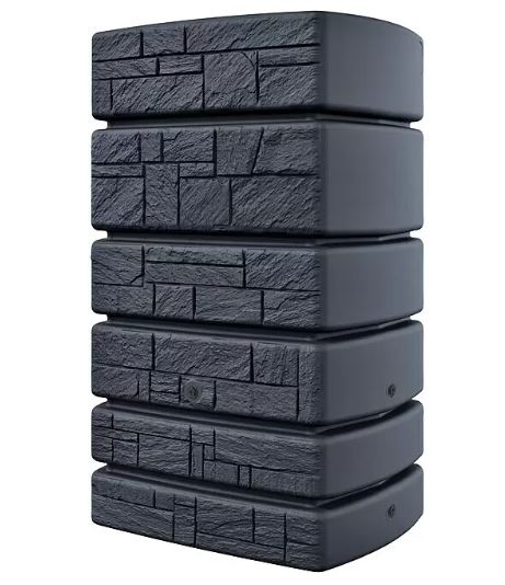 Regentonne Tower Stone Anthrazit 500 ltr. m. Deckel