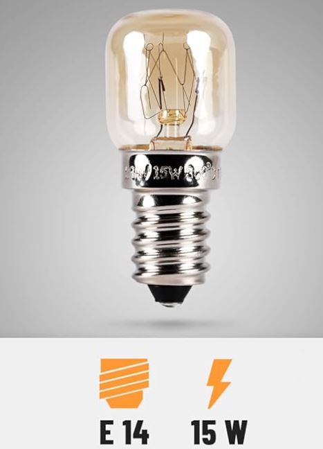 Backofenlampe 15W E14 mit T22 Kapsel, 75 Lumen & 2600K