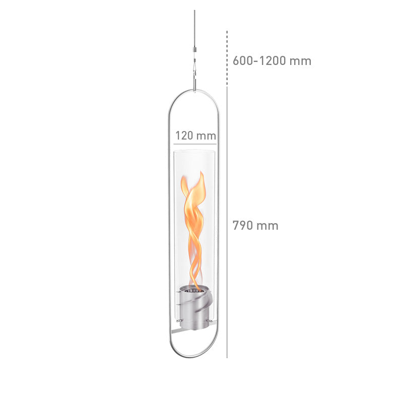höfats SPIN 1200 Hängefeuer silber – Detailansicht Brenner