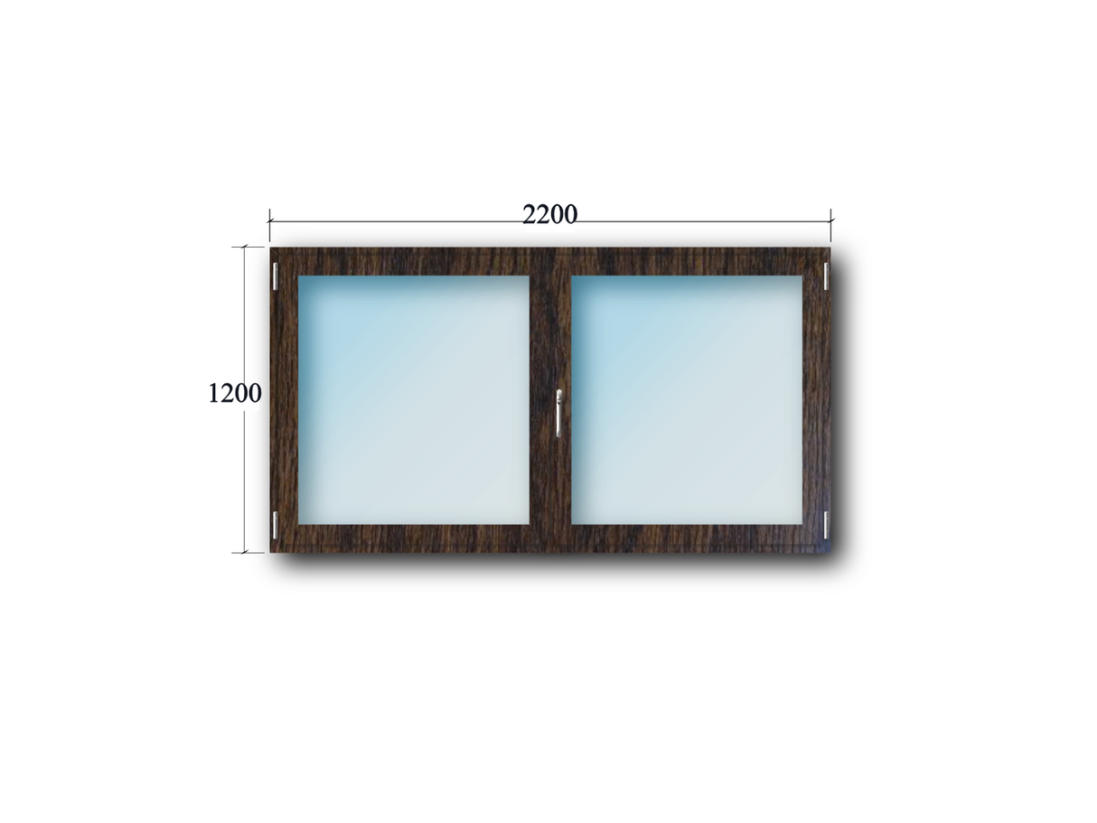 Zweiflüglige Fenster Stulp links/drehkipp rechts