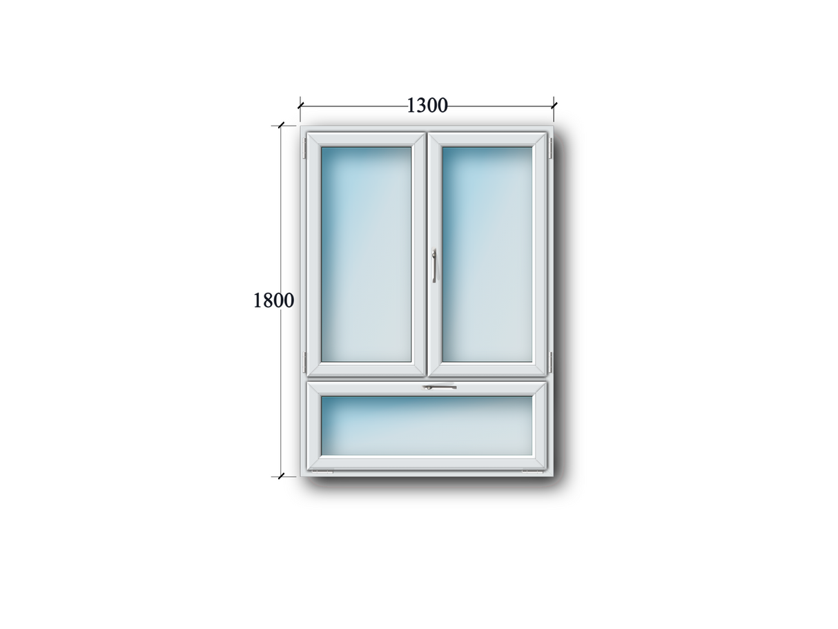 2 Flg. Fenster Stulp links / Drehkipp rechts mit UL Kipp