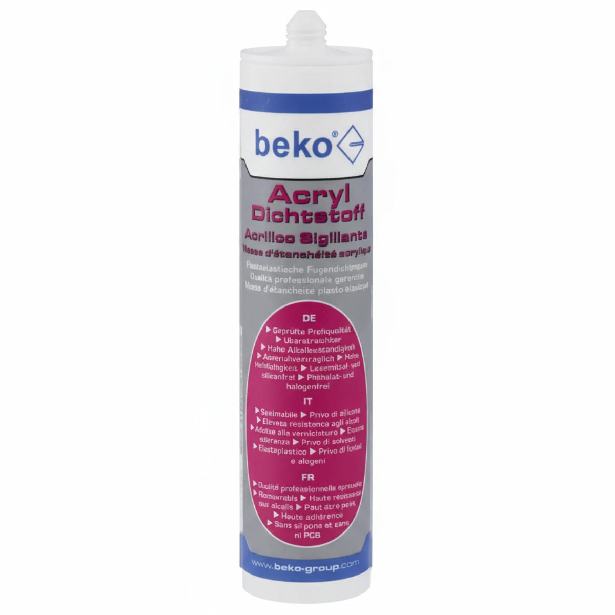 beko Acryl Dichtstoff - 310 ml überstreichbare Acrylfugenmasse für Innenbereiche
