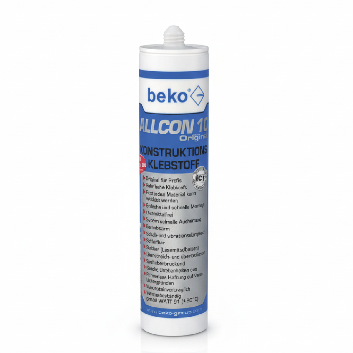 beko Allcon 10® Konstruktionsklebstoff 310 ml – Universal Polyurethan-Kleber für Holz, Metall, Kunststoff & Stein