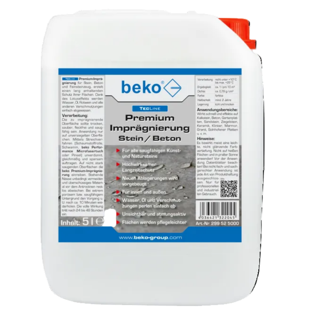 TecLine Premium-Imprägnierung Stein/Beton 5 l Kanister