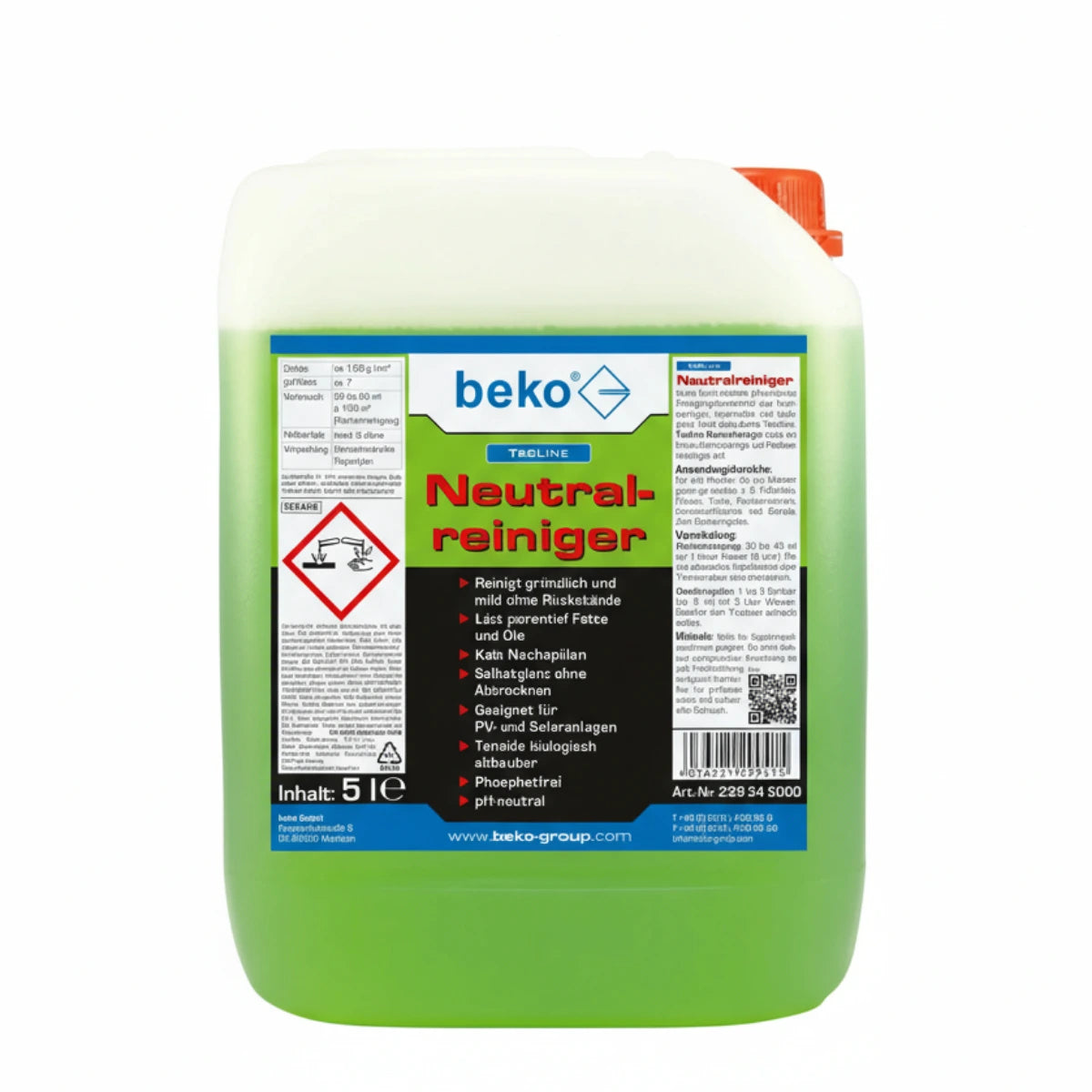 Beko TecLine Neutralreiniger 5 Liter Kanister