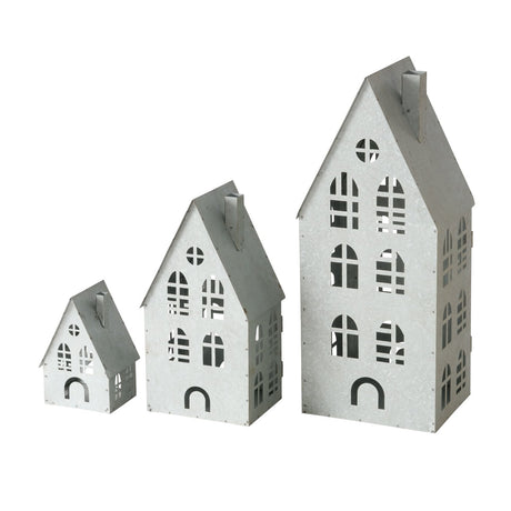 Laterne Dover hellgrau 3-teiliges Set