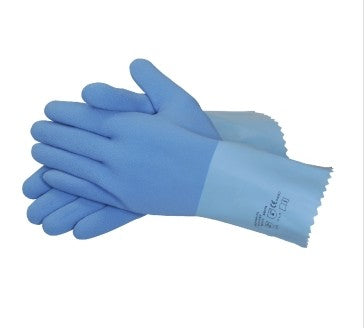 LATEX-HANDSCHUHE SUPER-BLUE GERAUHT GR. 10