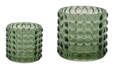 Kerzenhalter Piana 2er-Set (klein + groß) Moosgrün