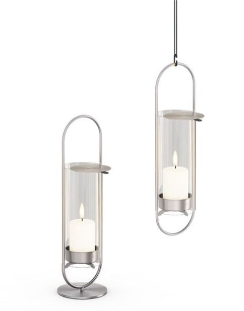 höfats OVAL CANDLE 35 Kerzenhalter silber