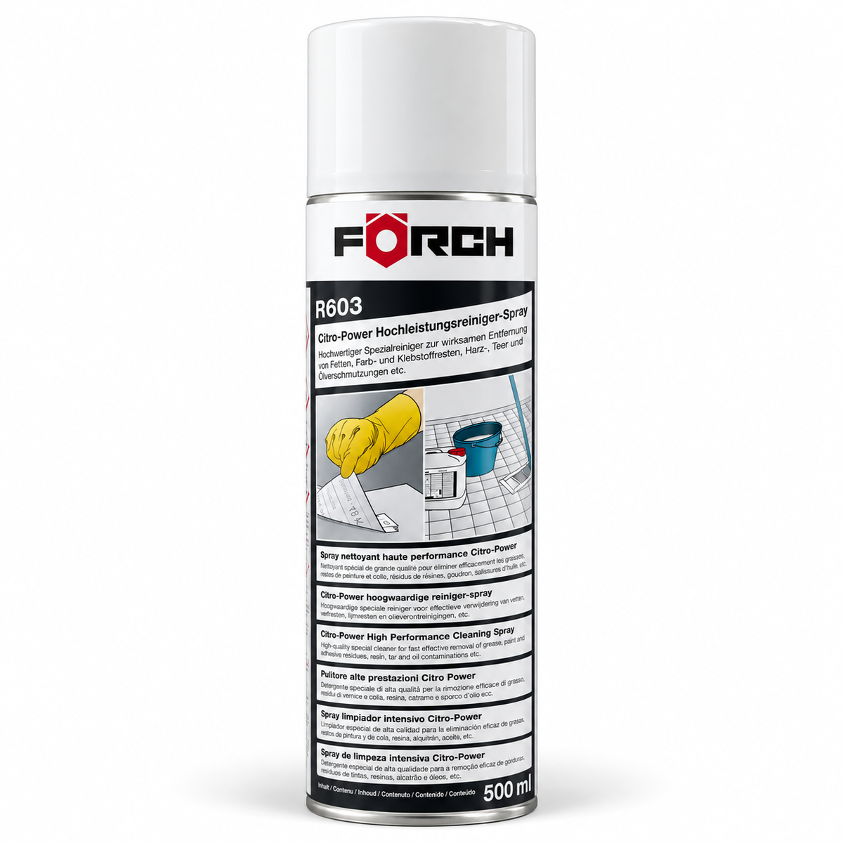 FÖRCH Citro-Power Hochleistungsreiniger R603 500 ml – Spray gegen Fett, Klebereste und Ölverschmutzungen