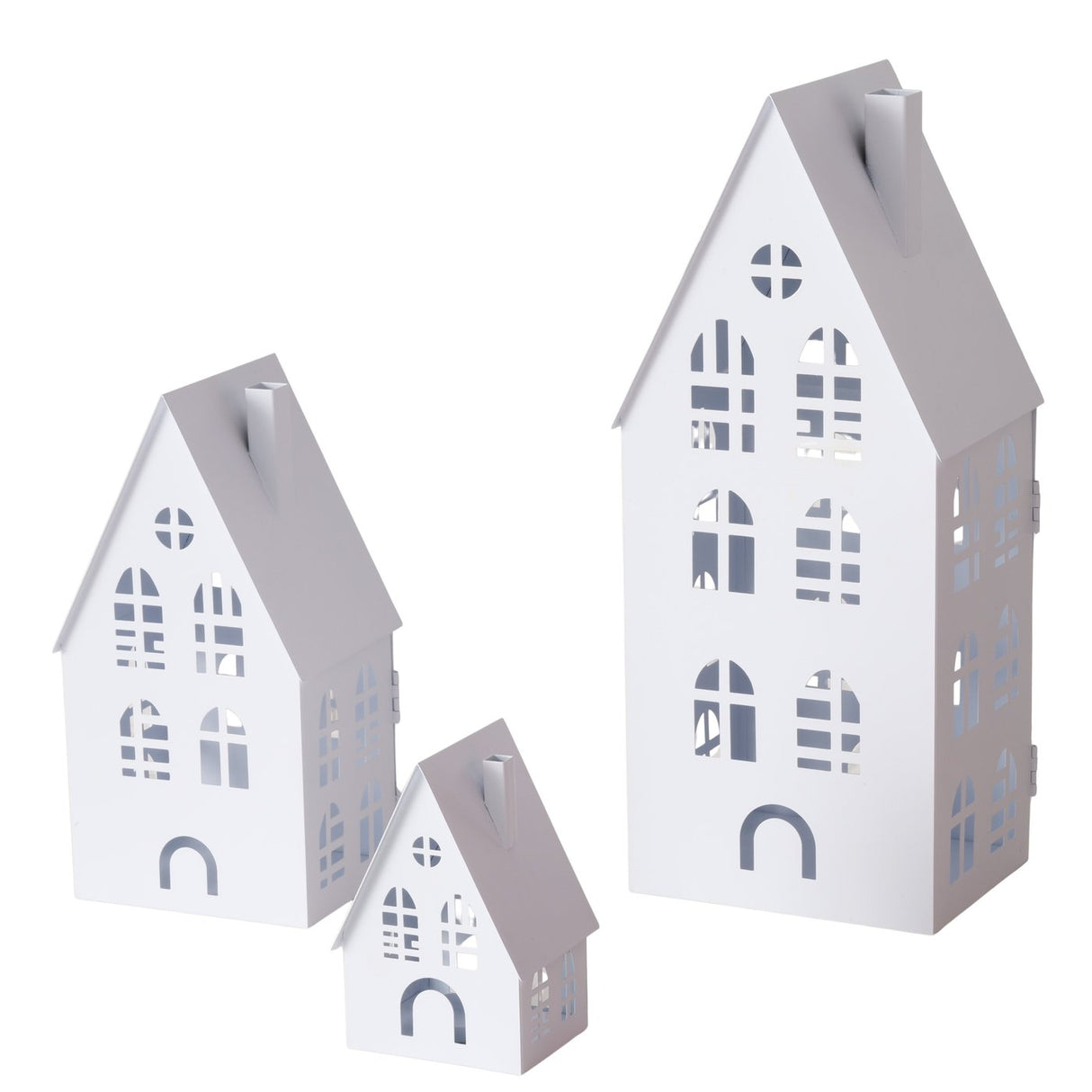 Laterne Dover Weiß 3-teiliges Set