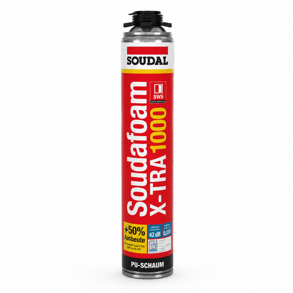 Soudal Soudafoam X-tra 1000 Gun B2 grau 870 ml PU-Pistolenschaum
