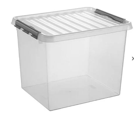 Aufbewahrungsbox 50 x 40 x 38 cm, Kunststoff, Transparent, Farbe Griff: Schwarz