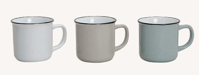 Becher Keramik Weiß/Grau/Braun 300 ml