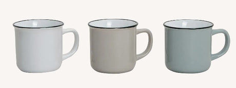 Becher Keramik Weiß/Grau/Braun 300 ml