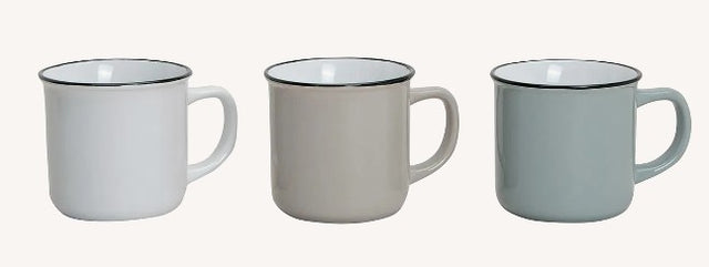 Becher Keramik Weiß/Grau/Braun 300 ml
