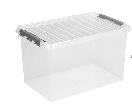 Aufbewahrungsbox 60 x 40 x 34 cm, Kunststoff, Transparent, Farbe Griff: Schwarz
