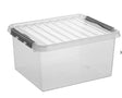 Aufbewahrungsbox 50 x 40 x 26 cm, Kunststoff, Transparent, Farbe Griff: Schwarz