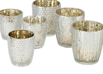 Windlicht Patty Antik-Silber, komplettes Set