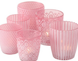 Windlicht Patty Rosa-Hellrosa, komplettes Set