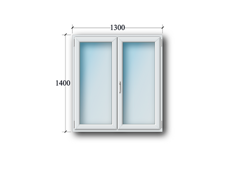Zweiflüglige Fenster Stulp links/drehkipp rechts
