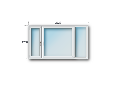 Dreiflüglige Fenster drehkipp links/drehkipp rechts/fest