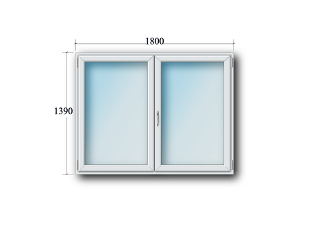 Zweiflüglige Fenster Stulp links/drehkipp rechts