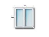Zweiflüglige Fenster Stulp links/drehkipp rechts