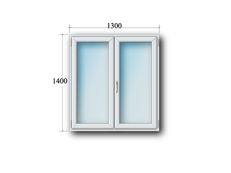 Zweiflüglige Fenster Stulp links/drehkipp rechts