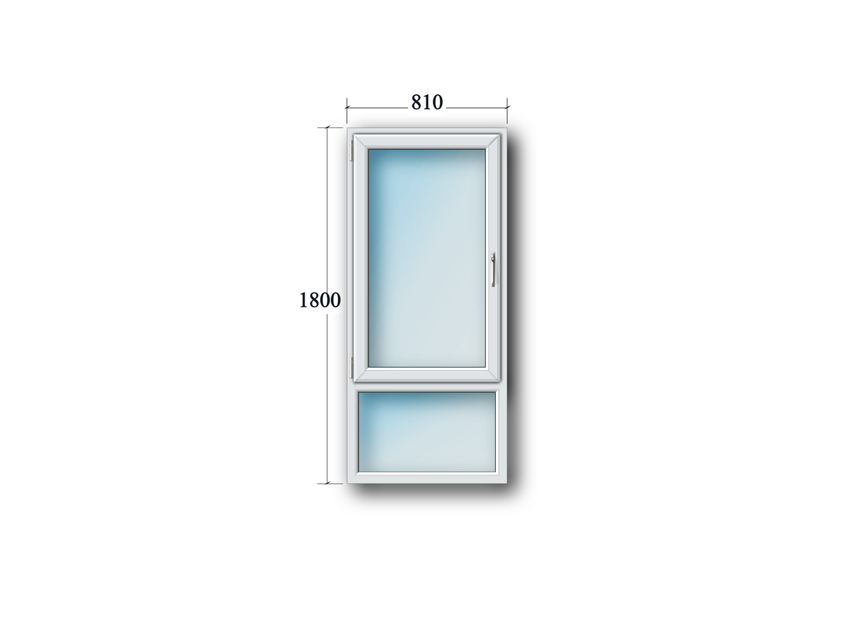 1 Flg. Fenster Drehkipp links mit Unterlicht Fest