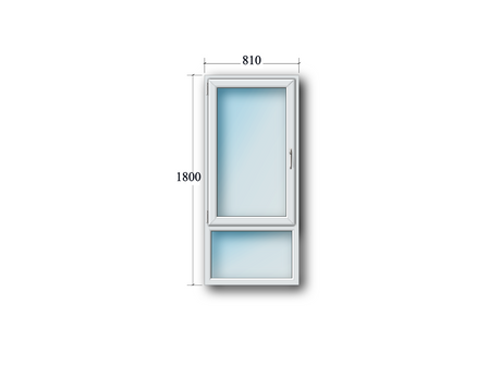 1 Flg. Fenster Drehkipp links mit Unterlicht Fest