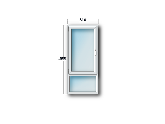 1 Flg. Fenster Drehkipp links mit Unterlicht Fest