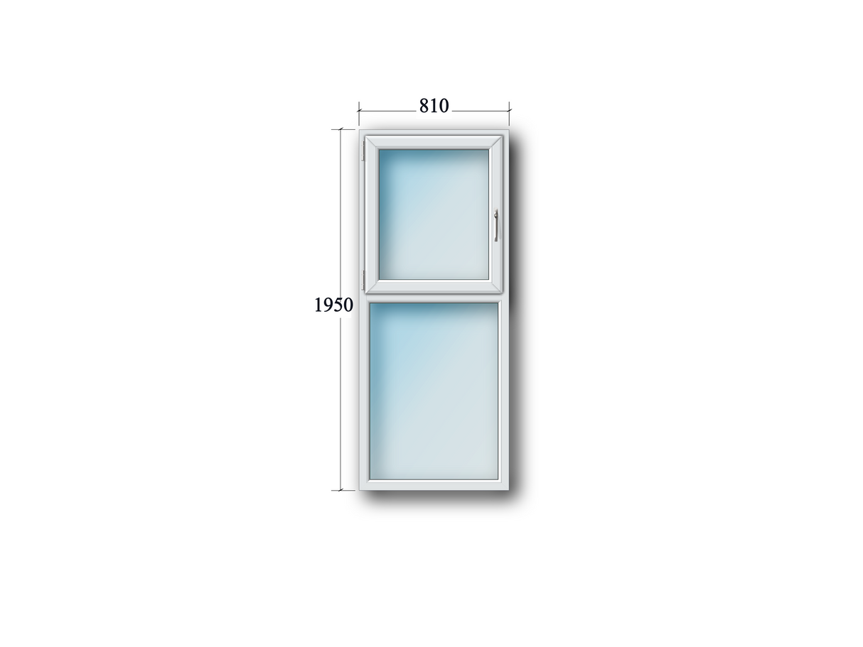 1 Flg. Fenster Drehkipp links mit Unterlicht Fest