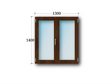 Zweiflüglige Fenster drehkipp links/Stulp rechts