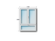 2 Flg. Fenster Stulp links / Drehkipp rechts mit UL Kipp