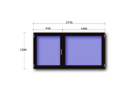 Zweiflüglige Fenster drehkipp links/Stulp rechts