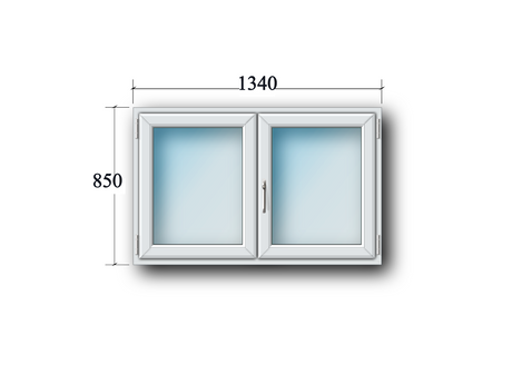 Zweiflüglige Fenster Stulp links/drehkipp rechts