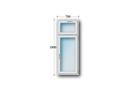 1 Flg. Fenster Drehkipp rechts mit Oberlicht Kipp
