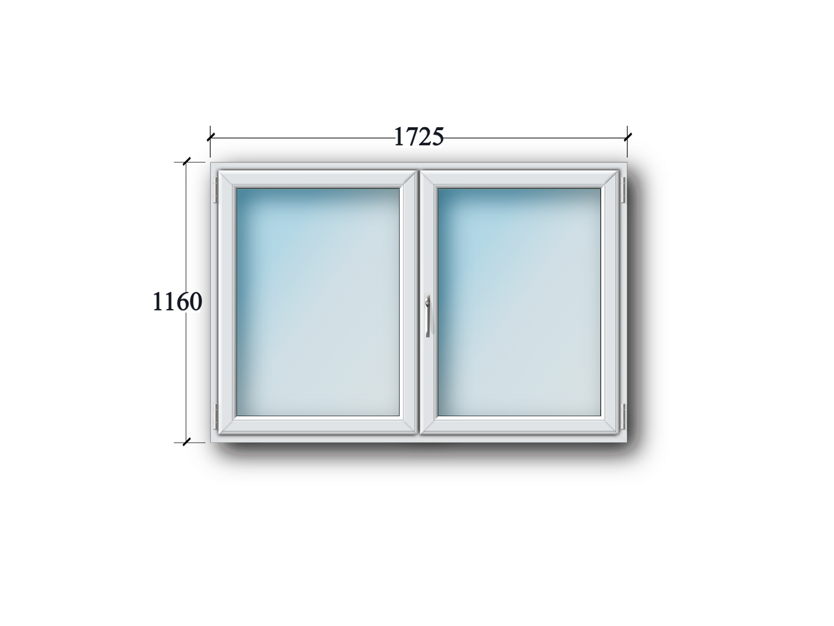 Zweiflüglige Fenster Stulp links/drehkipp rechts