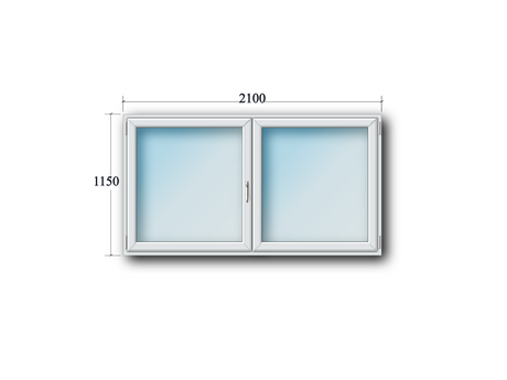 Zweiflüglige Fenster drehkipp links/Stulp rechts