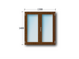 Zweiflüglige Fenster Stulp links/drehkipp rechts