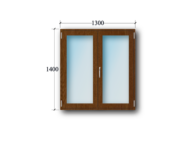 Zweiflüglige Fenster Stulp links/drehkipp rechts