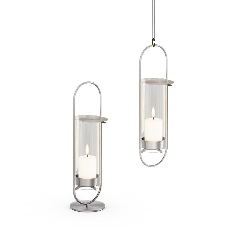 höfats OVAL CANDLE 35 Kerzenhalter silber – stehend und hängend
