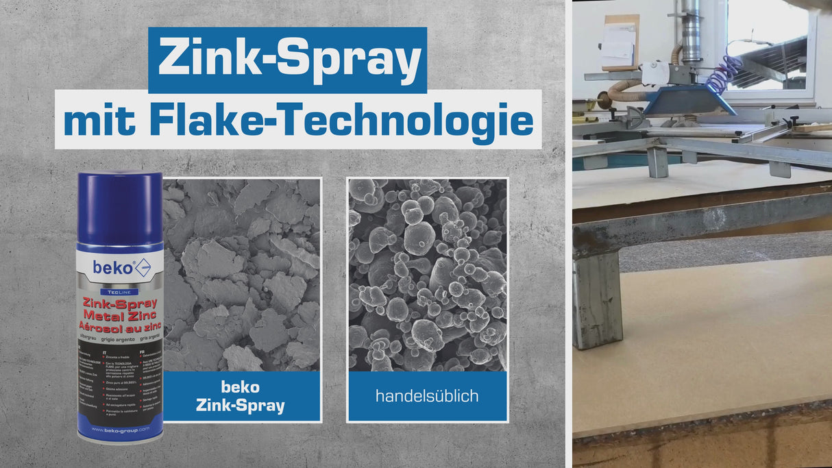 beko TecLine Zink-Spray silbergrau 400 ml – Korrosionsschutzspray für Metall