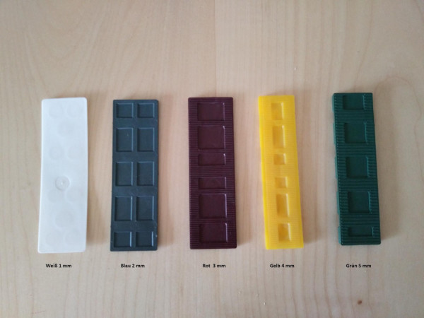 Kunststoff Verglasungklotz (Montageplättchen) 30 x 100 mm 1 mm - 5 mm