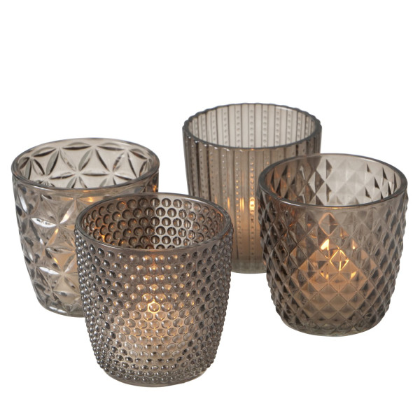 Windlicht Marilu Set Grau