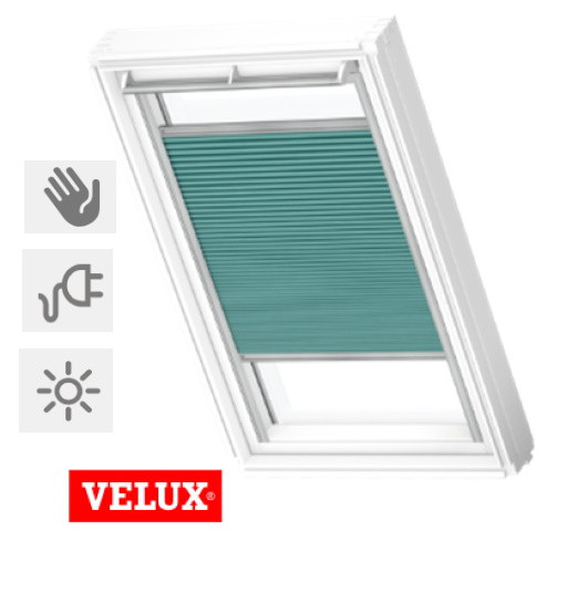 VELUX Wabenplissee - hier Farbe Petrol (